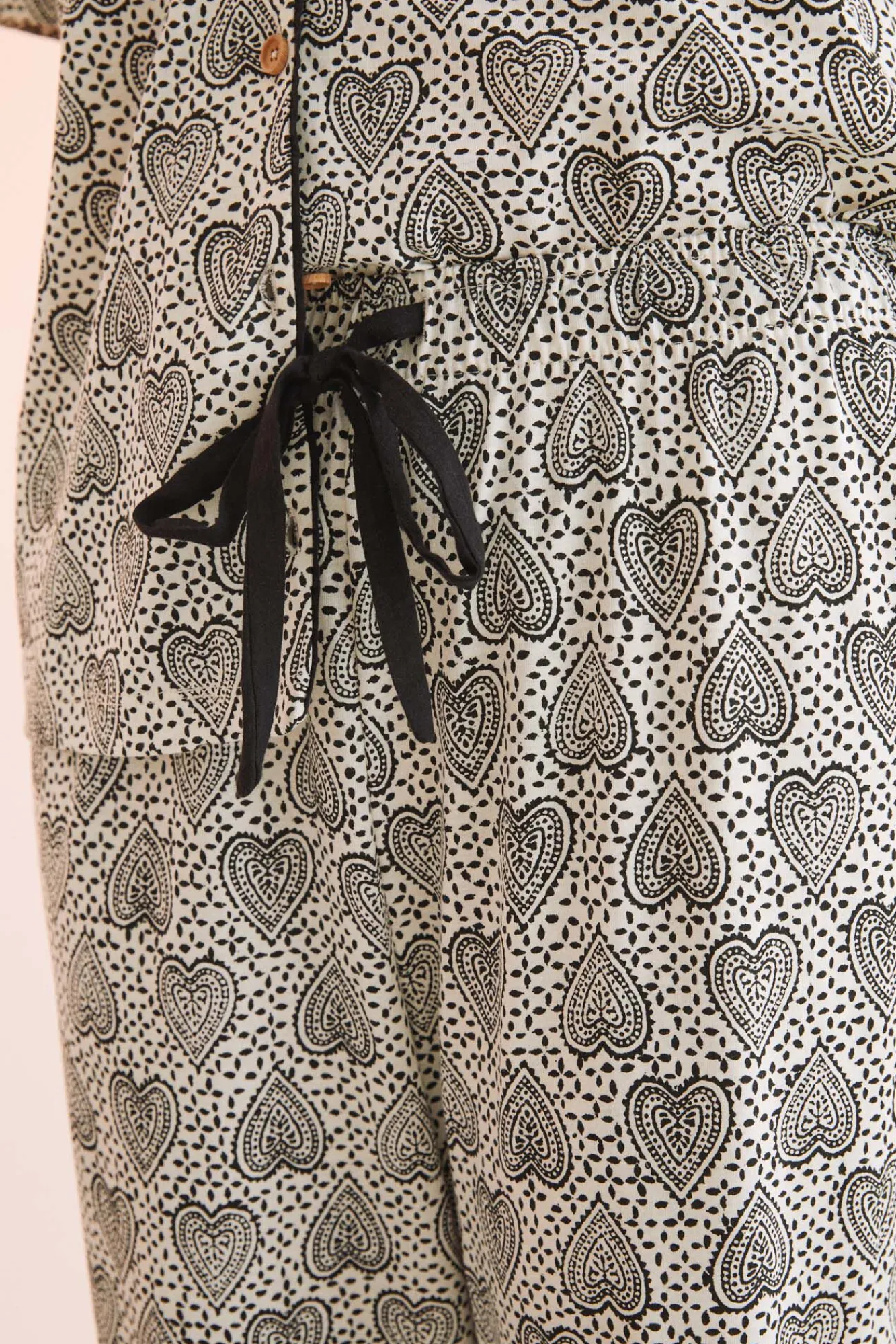Women'secret Pijama Camisero 100% Algodon Estampado Geometrico Beige Sale