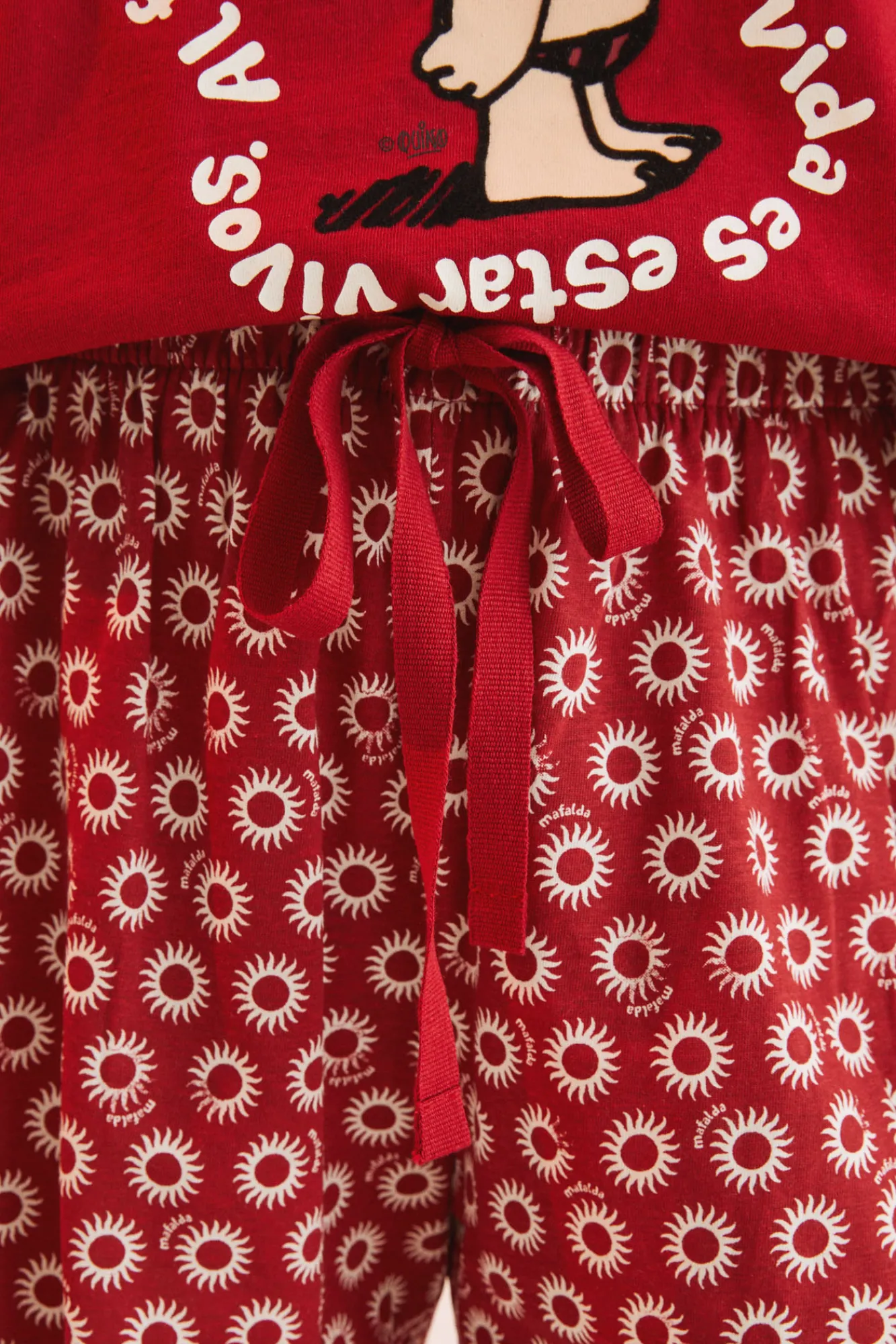 Women'secret Pijama Corto 100% Algodon Mafalda Rojo Outlet