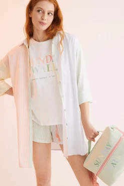 Women'secret Pijama Corto 100% Algodon Multicolor Beige Sale