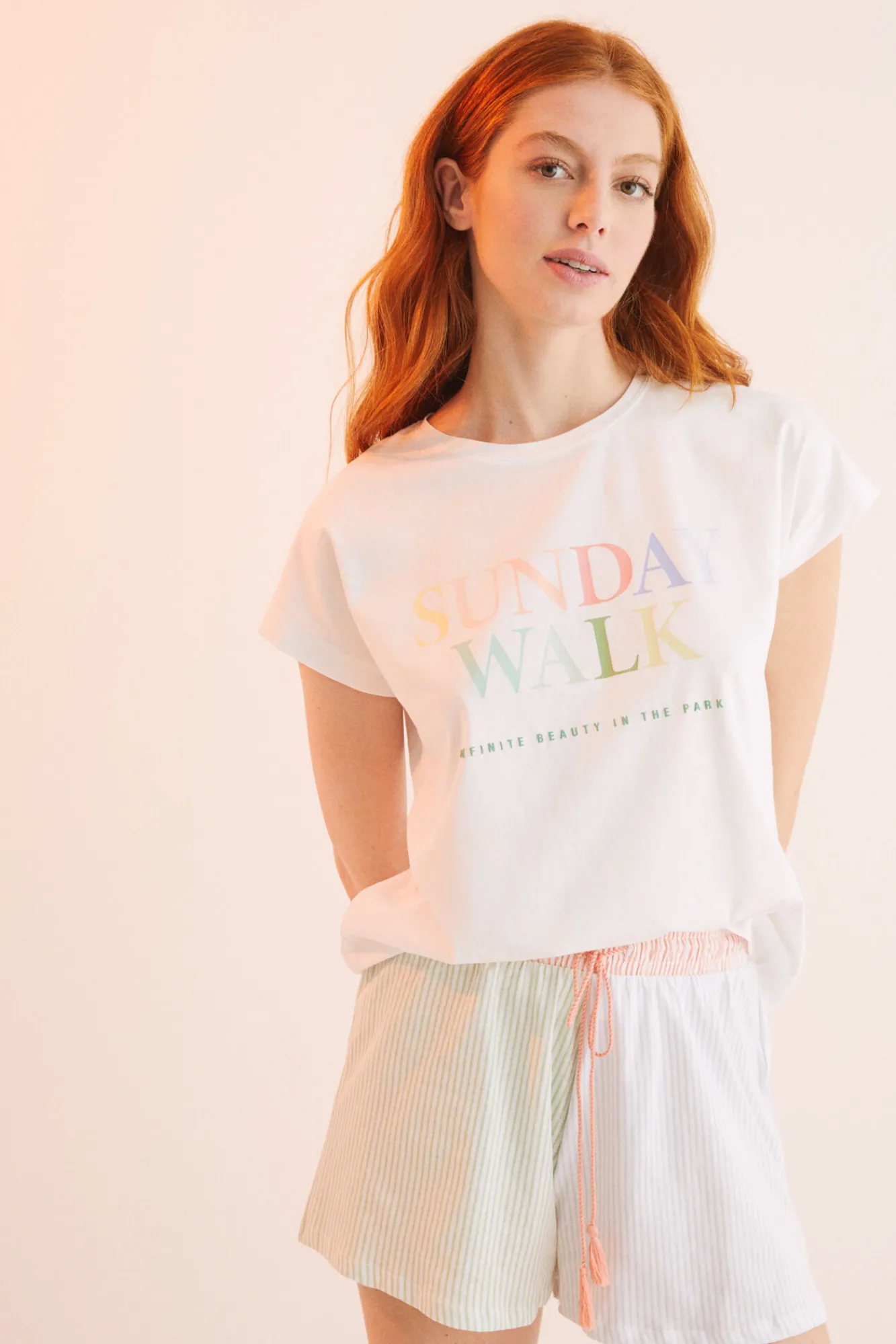 Women'secret Pijama Corto 100% Algodon Multicolor Beige Sale