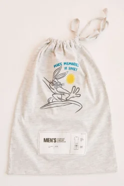 Women'secret Pijama Corto Hombre 100% Algodon Bugs Bunny Gris Outlet