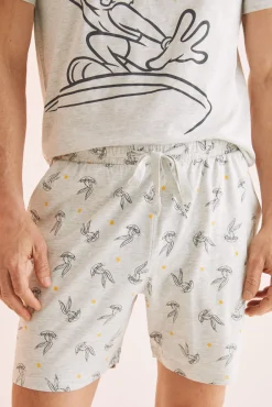 Women'secret Pijama Corto Hombre 100% Algodon Bugs Bunny Gris Outlet