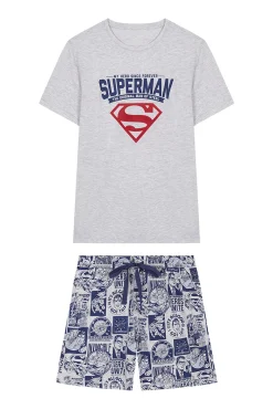 Women'secret Pijama Corto Hombre 100% Algodon Superman Gris Sale