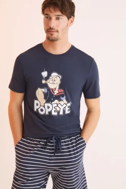 Women'secret Pijama Corto Hombre Algodon Popeye Azul Hot