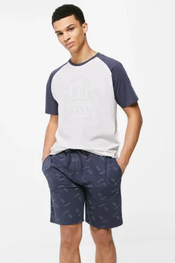 * Pijama Corto Skate Azul Oscuro Discount