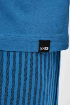 Inside Pijama De Hombre Pantalon Rayas Azul Medio New