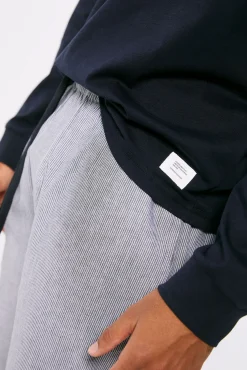 * Pijama Largo Pantalon Tela Navy Discount