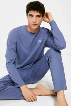 * Pijama Monocolor Extra Comfort Azul Medio Best