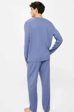* Pijama Monocolor Extra Comfort Azul Medio Best