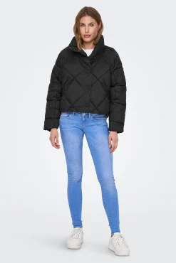 Only Plumifero Corto Cuello Alto Negro Discount