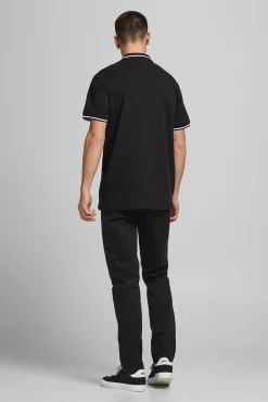 Jack & Jones Polo Algodon Cuello Contraste Negro Sale