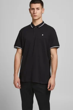 Jack & Jones Polo Algodon Cuello Contraste Negro Sale