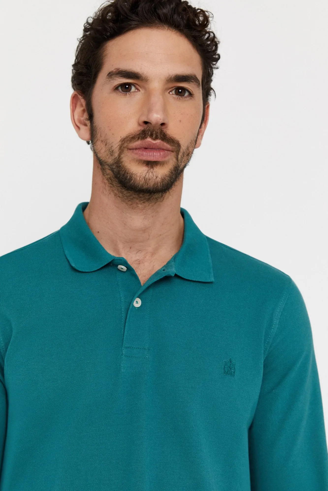 Cortefiel Polo Basico Manga Larga Turquesa Clearance
