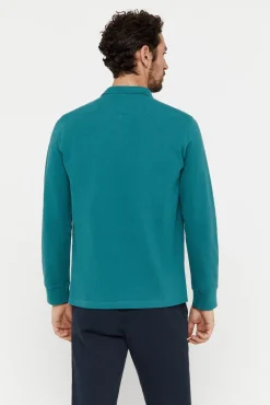 Cortefiel Polo Basico Manga Larga Turquesa Clearance