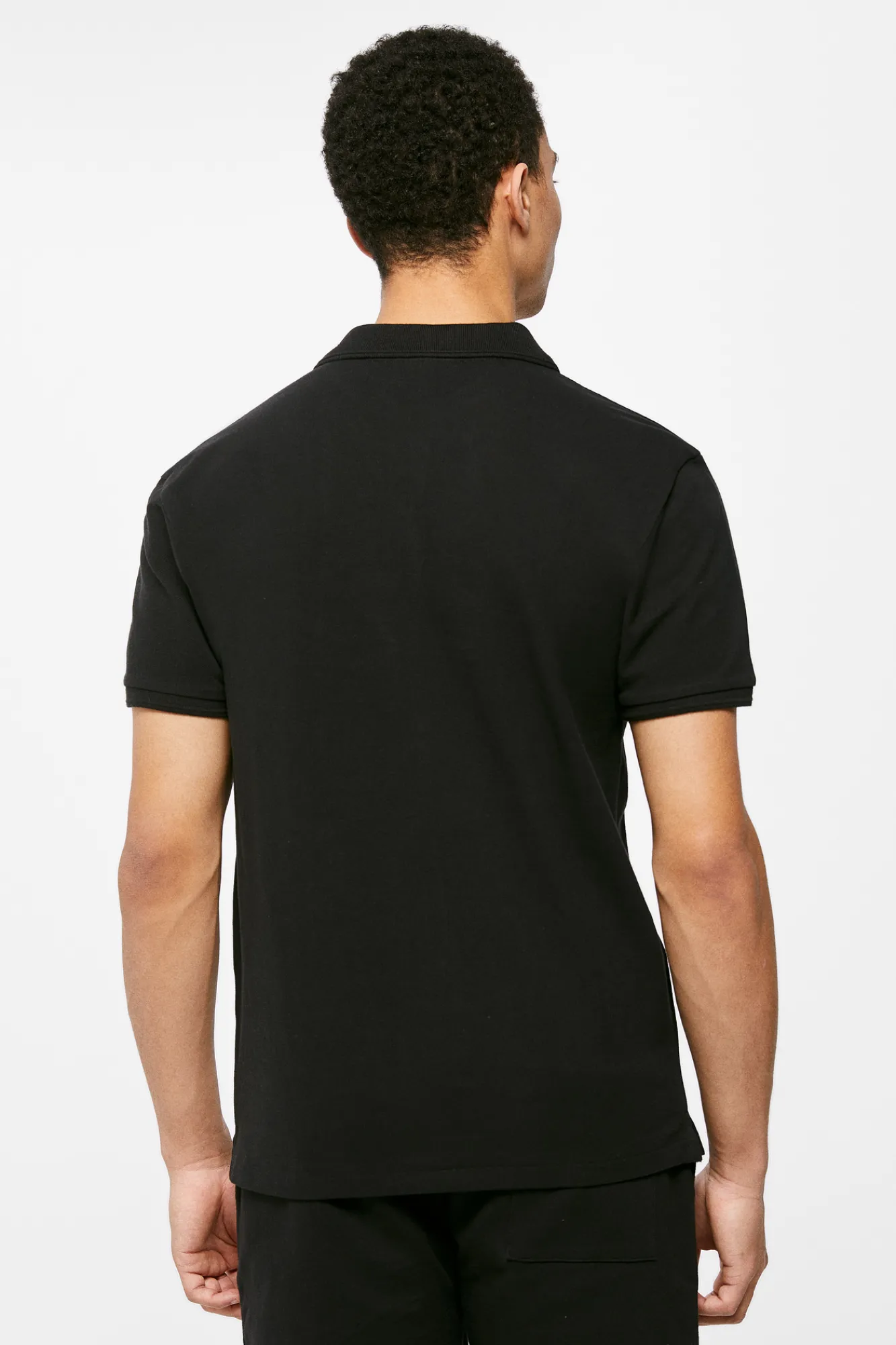 * Polo Basico Pique Slim Negro Discount