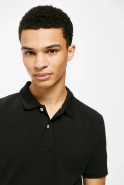 * Polo Basico Pique Slim Negro Discount