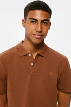 * Polo Basico Pique Slim Marron Medio Online