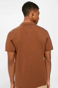 * Polo Basico Pique Slim Marron Medio Online
