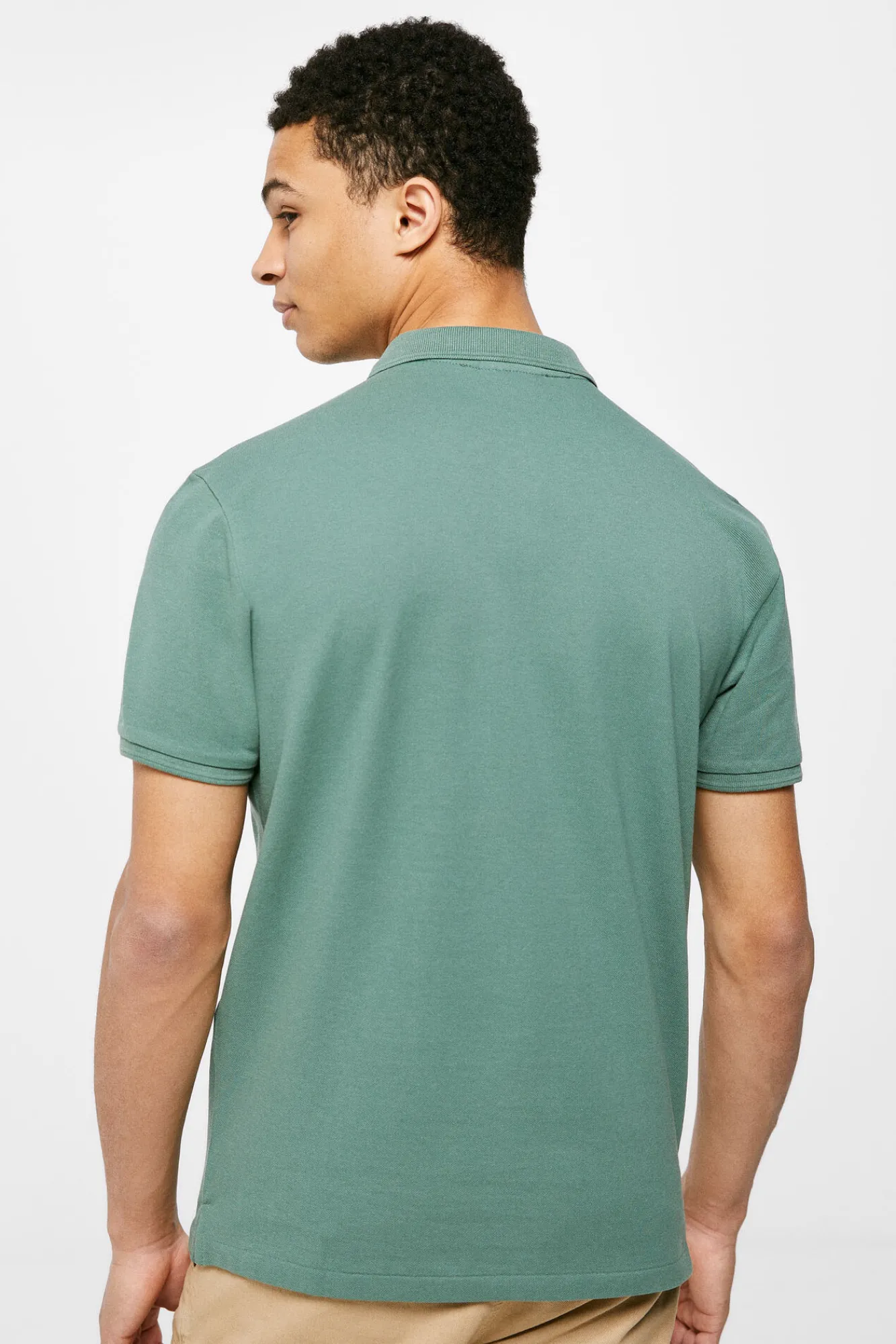 * Polo Basico Pique Slim Verde Discount