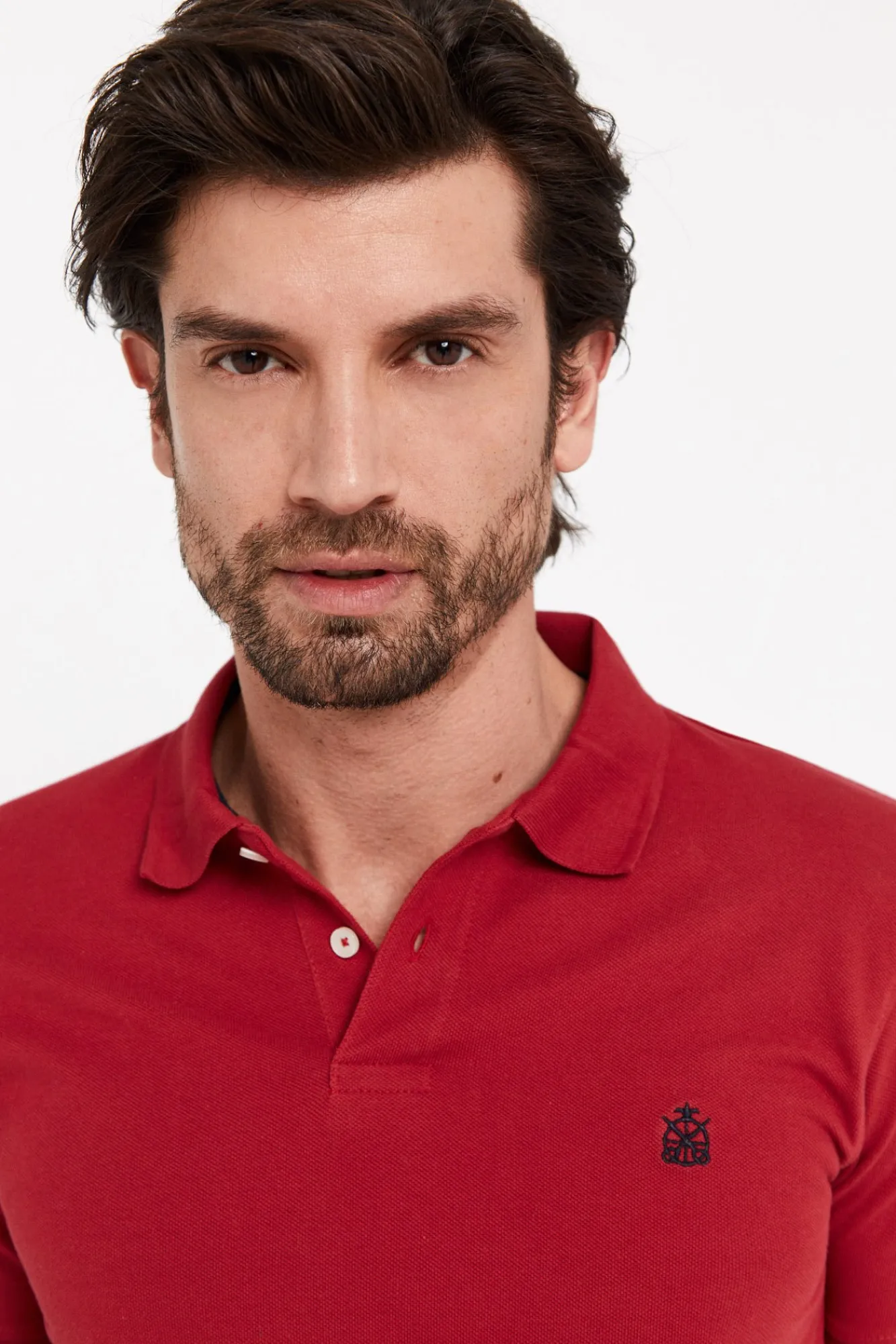 Cortefiel Polo Basico Pique Slim Granate Discount