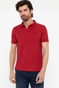 Cortefiel Polo Basico Pique Slim Granate Discount