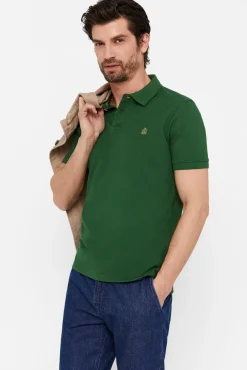 Cortefiel Polo Basico Pique Slim Verde Best