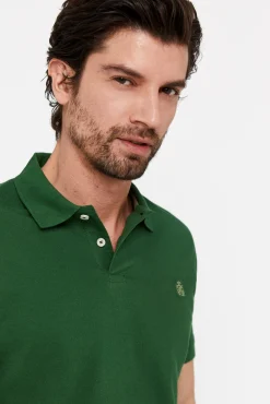 Cortefiel Polo Basico Pique Slim Verde Best