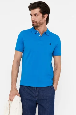 Cortefiel Polo Basico Pique Slim Turquesa Discount