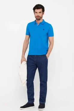 Cortefiel Polo Basico Pique Slim Turquesa Discount