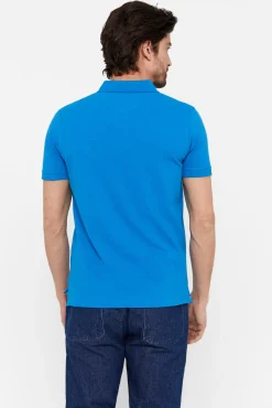 Cortefiel Polo Basico Pique Slim Turquesa Discount