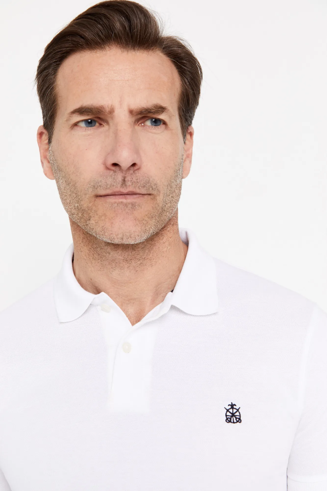 Cortefiel Polo Basico Pique Slim Blanco