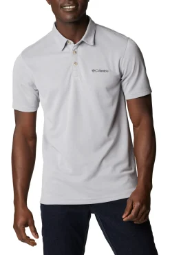 Columbia Polo Para Hombre Nelson Point™ Gris Medio Discount