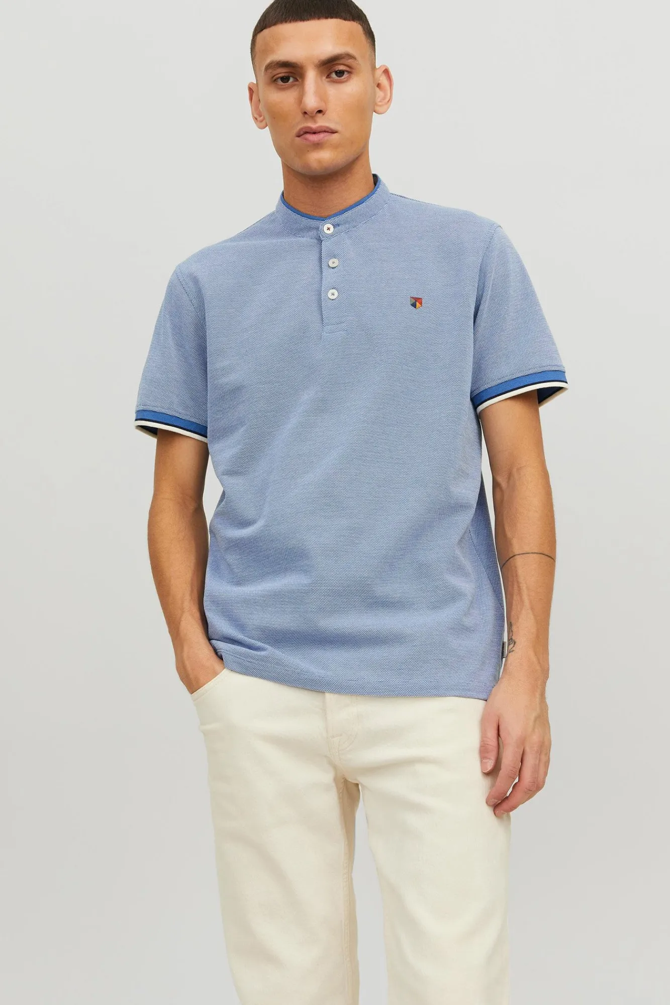 Jack & Jones Polo Cuello Mao Azul