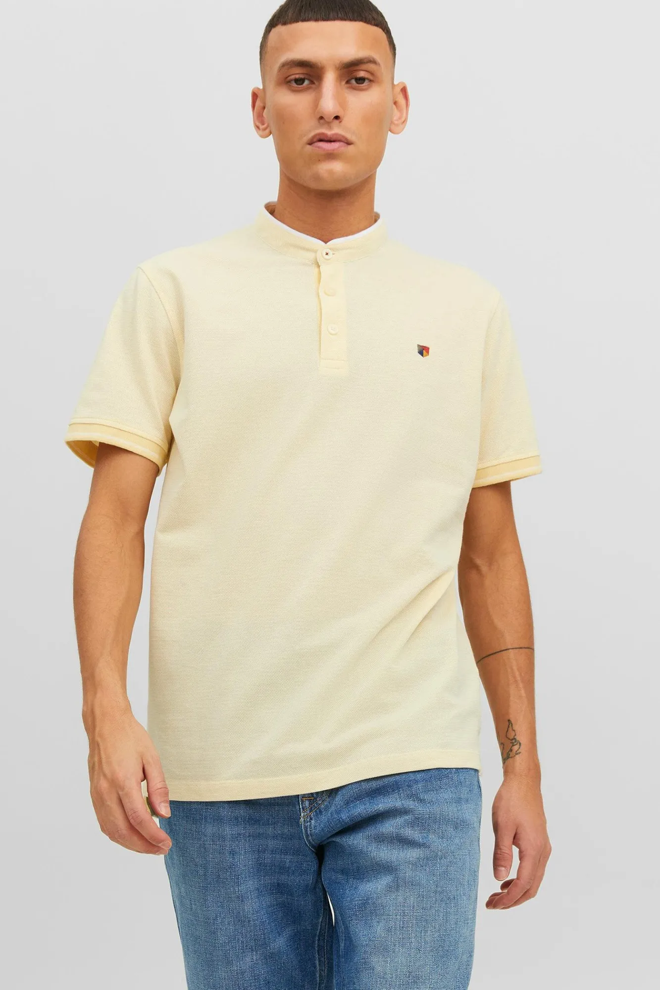 Jack & Jones Polo Cuello Mao Amarillo Online