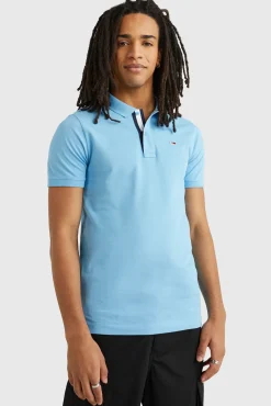 Tommy Jeans Polo De Hombre De Manga Corta . Azul Indigo Outlet