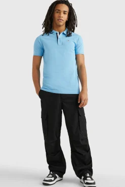 Tommy Jeans Polo De Hombre De Manga Corta . Azul Indigo Outlet