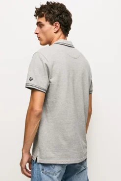 Pepe Jeans Polo De Hombre Manga Corta Pique. Gris Claro Best