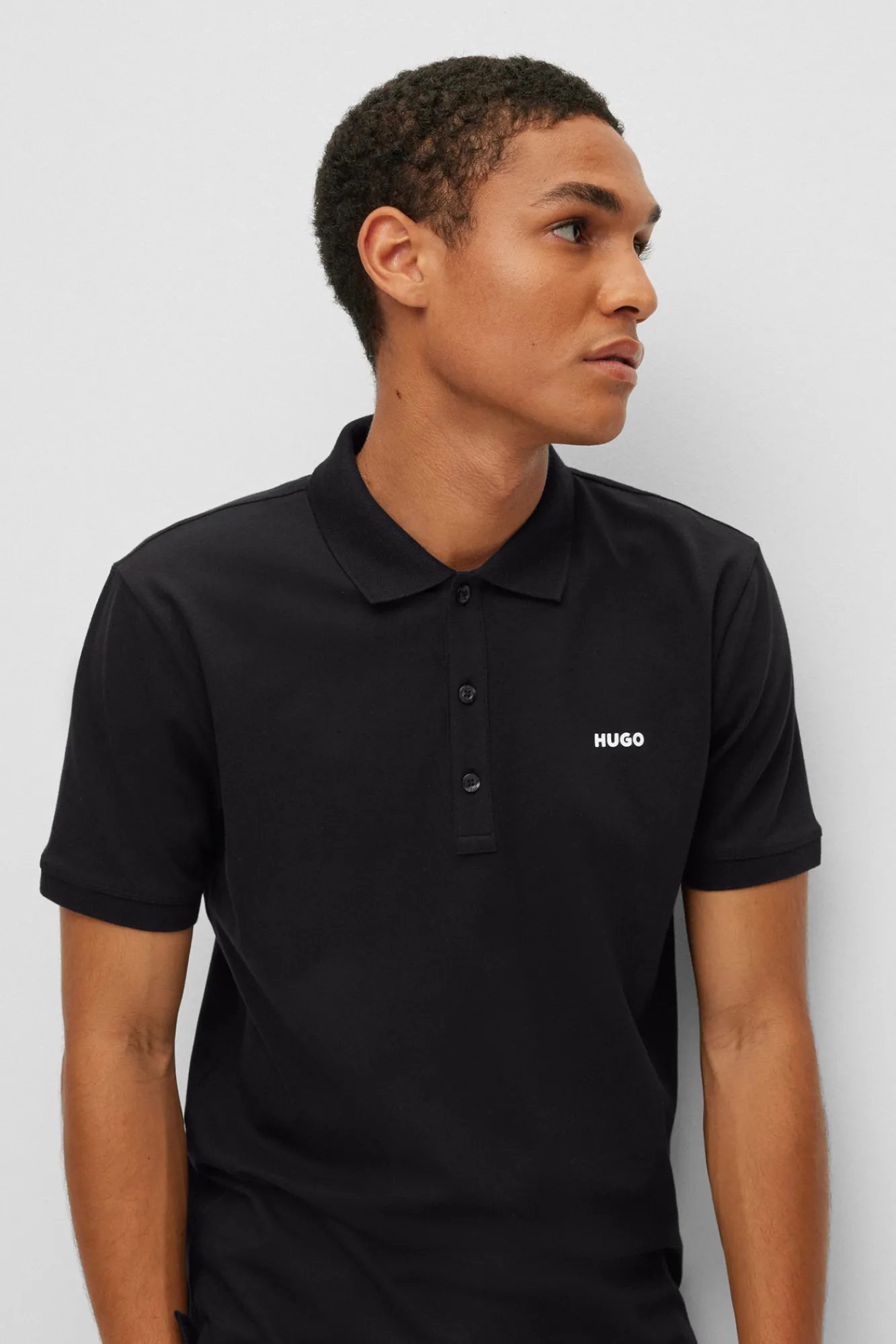 HUGO Polo De Manga Corta Negro Clearance
