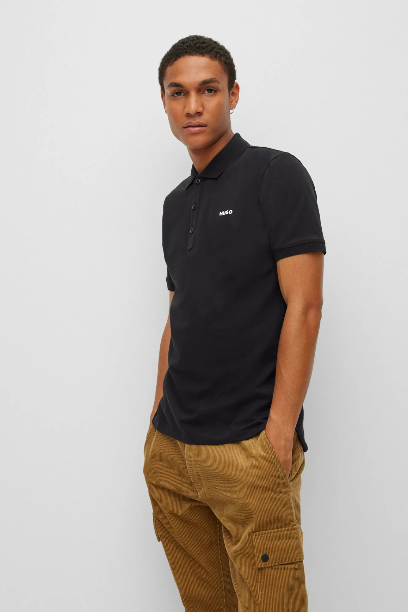 HUGO Polo De Manga Corta Negro Clearance