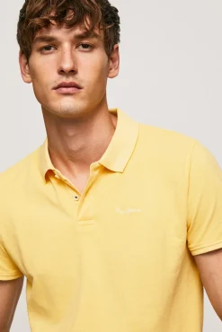Pepe Jeans Polo De Manga Corta Efecto Lavado. Dorado Discount