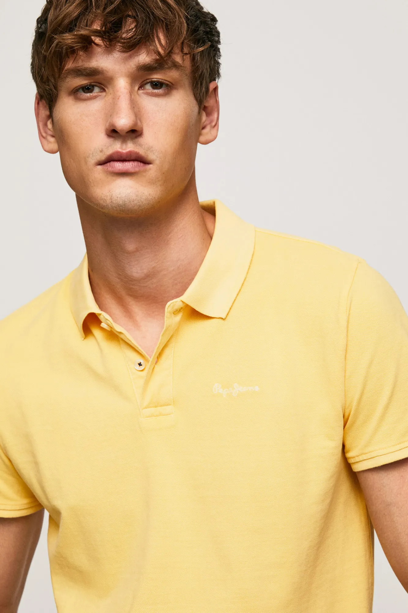 Pepe Jeans Polo De Manga Corta Efecto Lavado. Dorado Discount