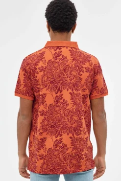 Inside Polo Estampado Floral Estampado Granate Discount