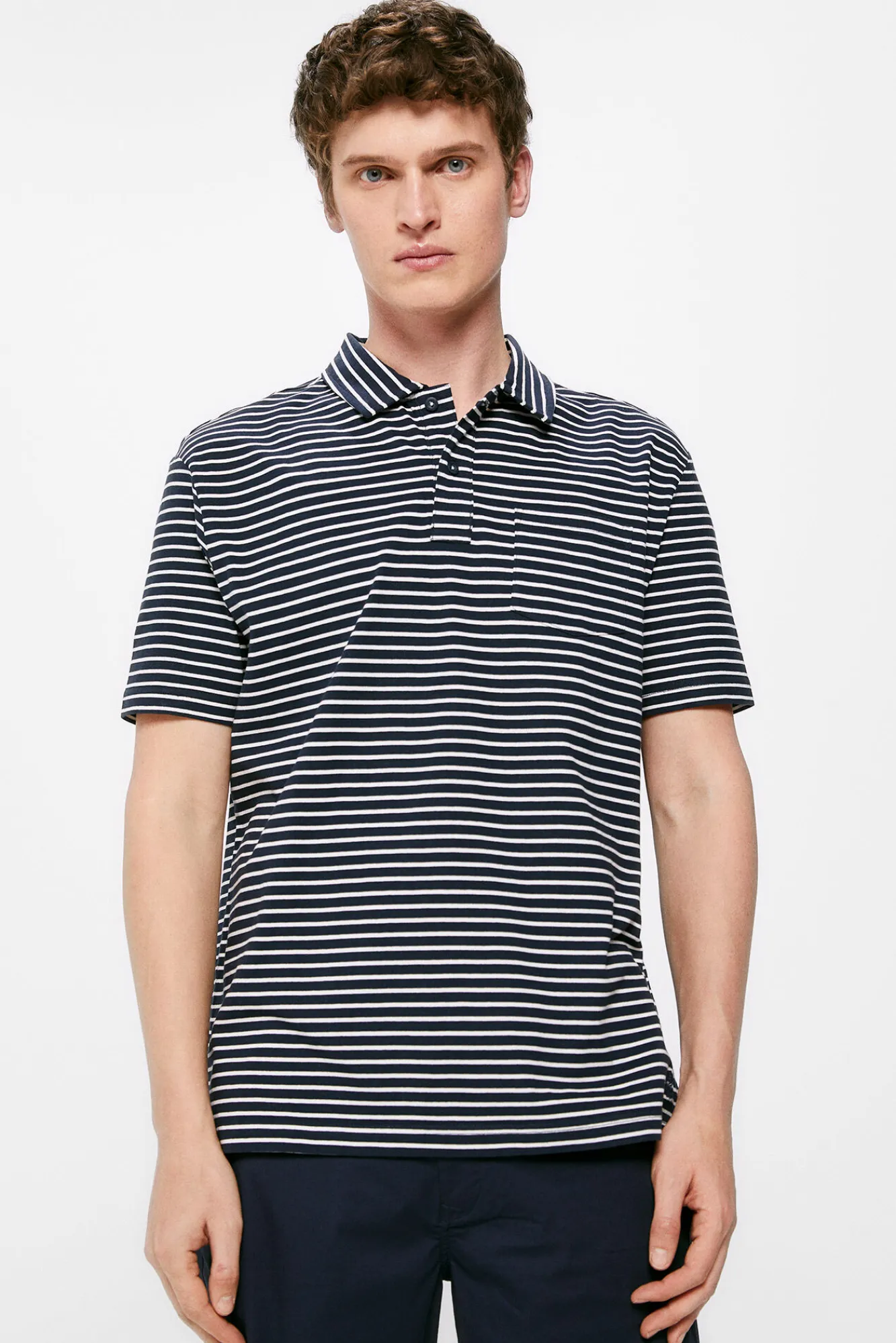 * Polo Jersey Multiraya Bolsillo Navy