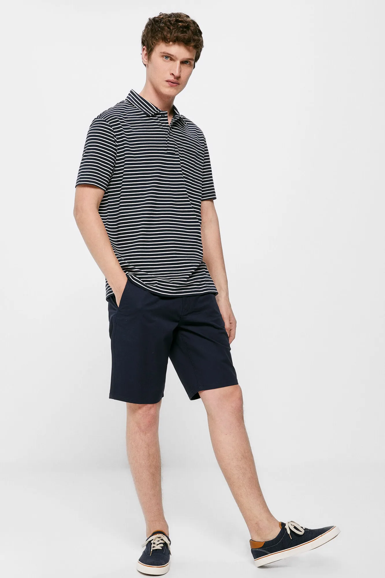 * Polo Jersey Multiraya Bolsillo Navy