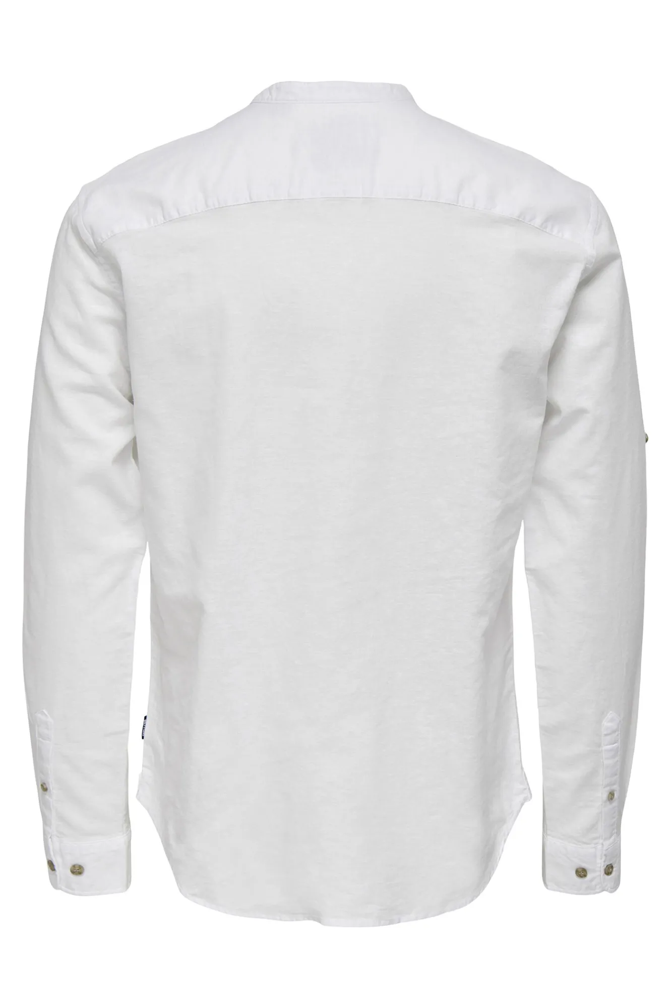 Only & Sons Polo Lino Cuello Mao Blanco Online