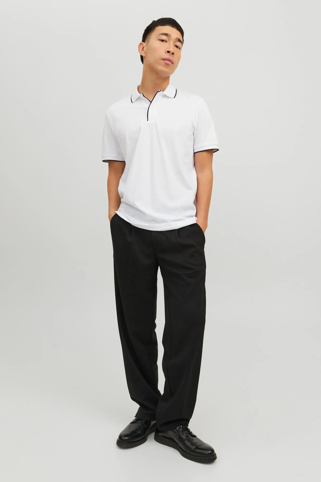 Jack & Jones Polo Liso Manga Corta Blanco Discount
