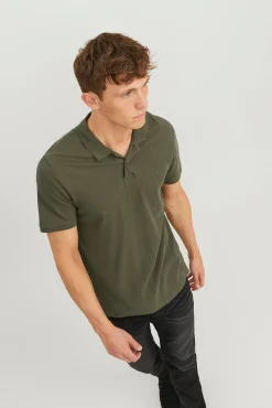 Jack & Jones Polo Liso Manga Corta Verde Discount