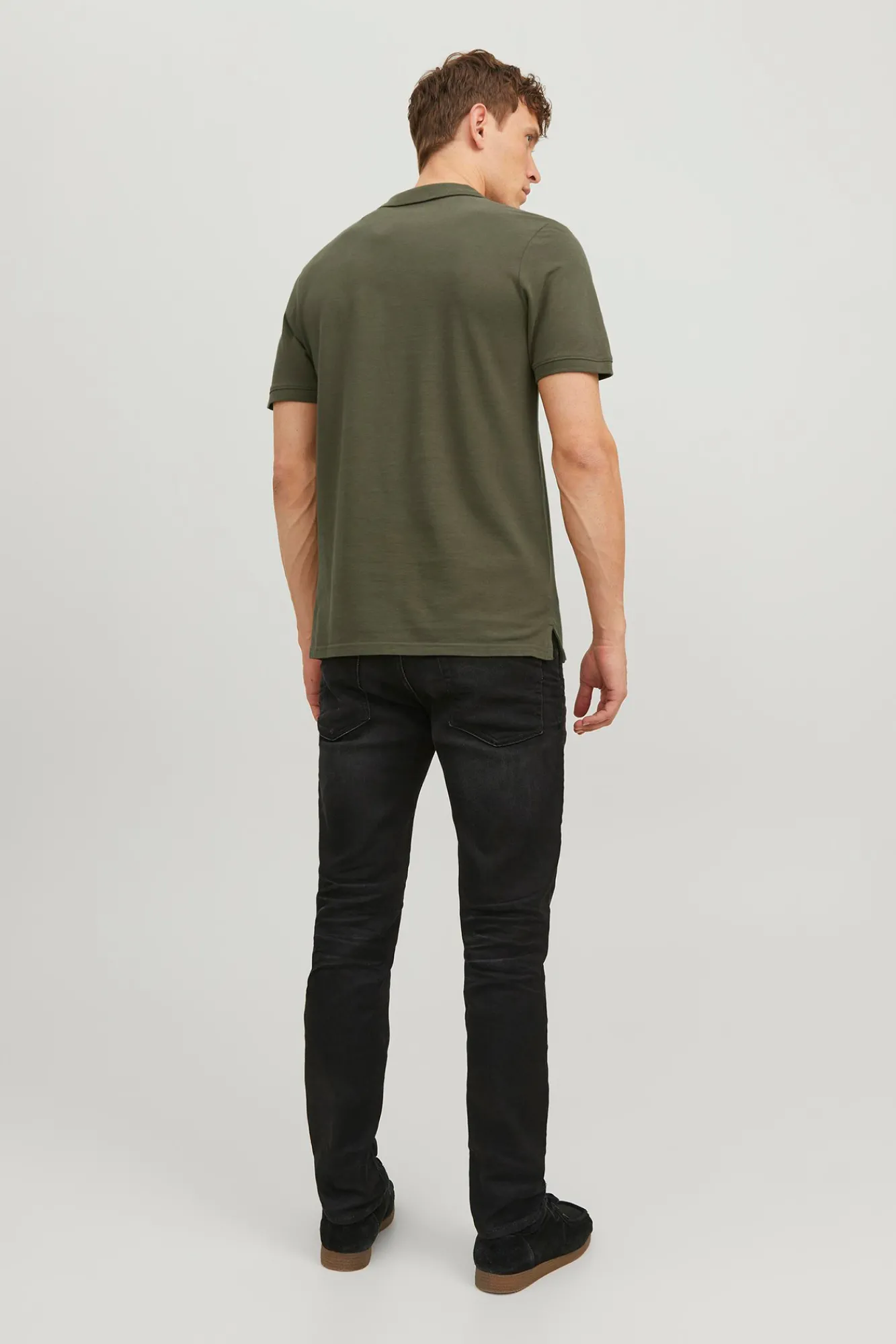 Jack & Jones Polo Liso Manga Corta Verde Discount
