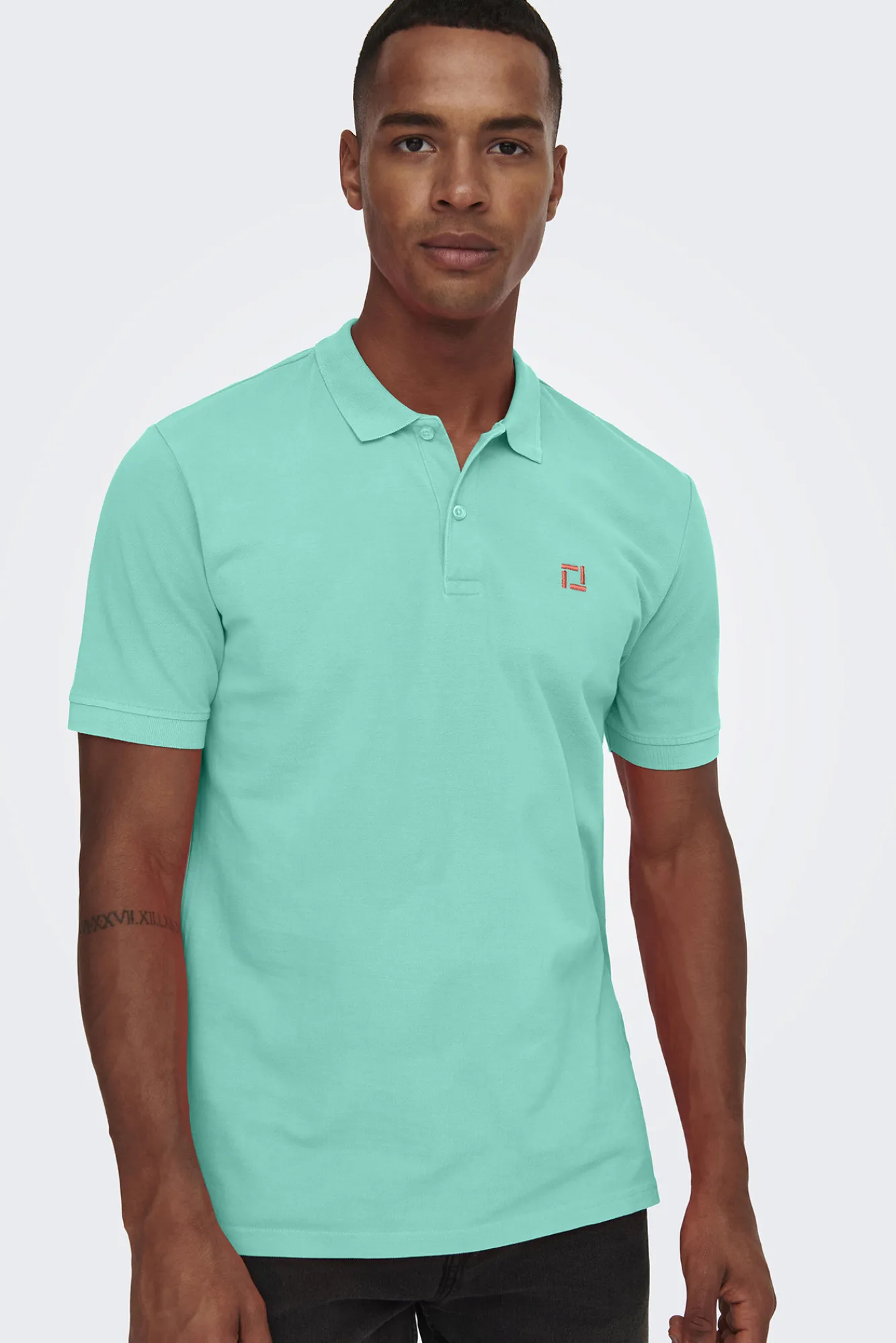 Only & Sons Polo Manga Corta Turquesa Hot