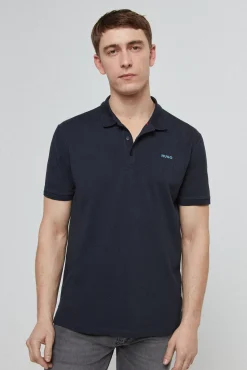 HUGO Polo Manga Corta Azul Oscuro Clearance